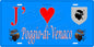 Plaque métal décorative 15 x 30 cm bleu J' ❤️ Poggio di Venaco Canton de Corte Haute-Corse