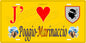 Plaque métal décorative 15 x 30 cm jaune J' ❤️ Poggio Marinaccio Canton de Casinca-Fumalto Haute-Corse
