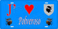 Plaque métal décorative 15 x 30 cm bleu J' ❤️ Polvoroso Canton de Casinca-Fumalto Haute-Corse