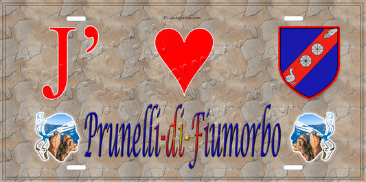 Plaque métal décorative 15 x 30 cm mur antique J' ❤️ Prunelli-di-Fiumorbo Canton de Fiumorbo-Castello Haute-Corse