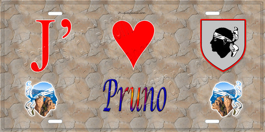 Plaque métal décorative 15 x 30 cm mur antique J' ❤️ Pruno Canton de Casinca-Fumalto Haute-Corse