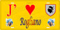 Plaque métal décorative 15 x 30 cm jaune J' ❤️ Rogliano Canton de Cap Corse Haute-Corse