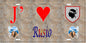 Plaque métal décorative 15 x 30 cm mur antique J' ❤️ Rusio Canton de Fiumorbo-Castello Haute-Corse