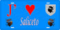 Plaque métal décorative 15 x 30 cm bleu J' ❤️ Saliceto Canton de Golo-Morosaglia Haute-Corse