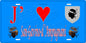 Plaque métal décorative 15 x 30 cm bleu J' ❤️ San Gavino d'Ampugnani Canton de Casinca-Fumalto Haute-Corse