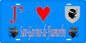 Plaque métal décorative 15 x 30 cm bleu J' ❤️ San Gavino di Fiumorbo Canton de Fiumorbo-Castello Haute-Corse