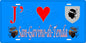 Plaque métal décorative 15 x 30 cm bleu J' ❤️ San Gavino di Tenda Canton de Biguglia-Nebbio Haute-Corse