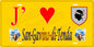 Plaque métal décorative 15 x 30 cm jaune J' ❤️ San Gavino di Tenda Canton de Biguglia-Nebbio Haute-Corse