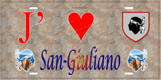 Plaque métal décorative 15 x 30 cm mur antique J' ❤️San-Giuliano Canton de la Castagniccia Haute-Corse
