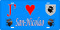 Plaque métal décorative 15 x 30 cm bleu J' ❤️San-Nicolao Canton du Cap Corse Haute-Corse