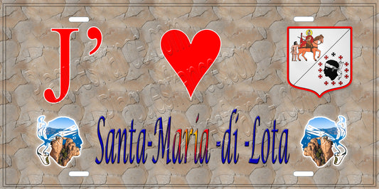 Plaque métal décorative 15 x 30 cm mur antique J' ❤️San-Martino-di-Lota Canton du Cap Corse Haute-Corse