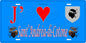 Plaque métal décorative 15 x 30 cm bleu J' ❤️ Sant'Andréa-di-Cotone Canton de la Castagniccia Haute-Corse