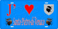 Plaque métal décorative 15 x 30 cm bleu J' ❤️ Santo-Pietro-di-Venaco Canton de Corte Haute-Corse