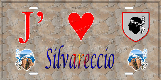 Plaque métal décorative 15 x 30 cm mur antique J' ❤️ Silvareccio Canton de Casinca-Fumalto Haute-Corse