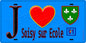 Plaque métal décorative  J' ❤️Soisy-sur-École, Essonne (91) fond bleu