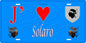 Plaque métal décorative 15 x 30 cm bleu J' ❤️ Solaro Canton de Fiumorbo-Castello Haute-Corse