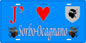 Plaque métal décorative 15 x 30 cm bleu J' ❤️ Sorbo-Ocagnano Canton de Casinca-Fumalto Haute-Corse
