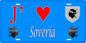 Plaque métal décorative 15 x 30 cm bleu J' ❤️ Soveria Canton de Golo-Morosaglia Haute-Corse