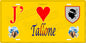 Plaque métal décorative 15 x 30 cm jaune J' ❤️ Tallone Canton de Ghisonaccia Haute-Corse
