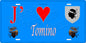Plaque métal décorative 15 x 30 cm bleu J' ❤️ Tomino Canton du Cap Corse Haute-Corse