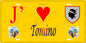 Plaque métal décorative 15 x 30 cm jaune J' ❤️ Tomino Canton du Cap Corse Haute-Corse