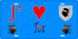 Plaque métal décorative 15 x 30 cm bleu J' ❤️ Tox Canton de Ghisonaccia Haute-Corse
