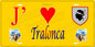 Plaque métal décorative 15 x 30 cm jaune J' ❤️ Tralonca Canton de Golo-Morosaglia Haute-Corse