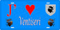 Plaque métal décorative 15 x 30 cm bleu J' ❤️ Ventiseri Canton de Canton de Fiumorbo-Castello Haute-Corse