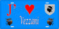 Plaque métal décorative 15 x 30 cm bleu J' ❤️ Vezzani Canton de Fiumorbo-Castello-Corse