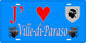 Plaque métal décorative 15 x 30 cm bleu J' ❤️ Ville-di-Paraso Canton de l'Île-Rousse-Corse