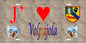 Plaque métal décorative 15 x 30 cm mur antique J' ❤️ Volpajola Canton de Corte Haute Corse