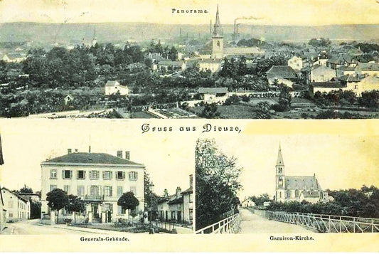 Dieuze : carte postale ancienne en préparation