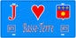 Plaque métal décorative, J' ❤️Basse Terre, La Guadeloupe (971), Outre Mer