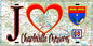 Plaque métal décorative, J' ❤️Charleville-Mézières, Ardennes (08) fond carte