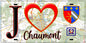 Plaque métal décorative,J'❤️Chaumont, Haute Marne (52) fond carte