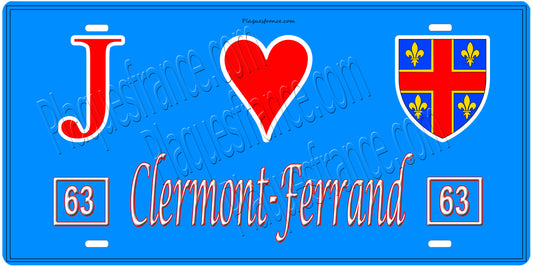 Plaque métal décorative, J' ❤️Clermont Ferrand, Puy de Dôme (63)