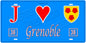 Plaque métal décorative, J' ❤️Grenoble, Isère (38)