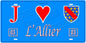 Plaque métal décorative, J' ❤️L'Allier (03), région Auvergne Rhône Alpes, France