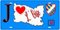 Plaque métal décorative, J' ❤️L'Oise (60) région Hauts de France