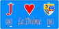 Plaque métal décorative, J' ❤️La Drôme (26), région Auvergne Rhône Alpes, France
