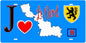 Plaque métal décorative, J' ❤️le Nord (59) région Hauts de France