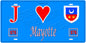 Plaque métal décorative, J' ❤️Mayotte (976), Outre Mer