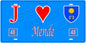 Plaque métal décorative, J' ❤️Mende, Lozère (48)