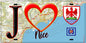Plaque métal décorative, J' ❤️Nice, Alpes Maritimes 06 fond carte