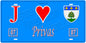 Plaque métal décorative, J' ❤️Privas, Ardèche (07)