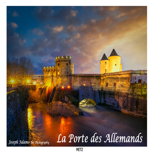 Plaque métal décorative 30 x 30 cm La Porte des Allemands Metz, Moselle 57