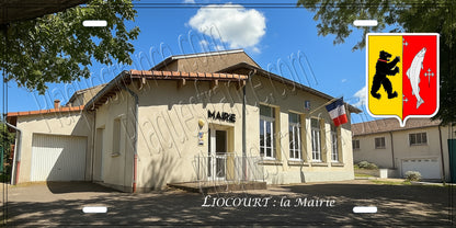 Plaque métal décorative 15 x 30 cm Mairie, Liocourt, canton du Saulnois Moselle 57