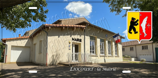Plaque métal décorative 15 x 30 cm Mairie, Liocourt, canton du Saulnois Moselle 57