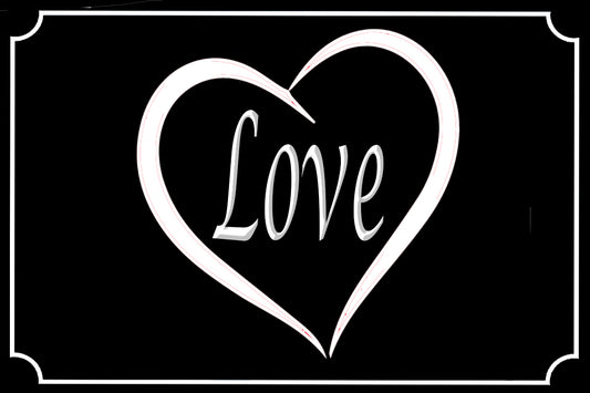 plaque love 20x30 fond noir