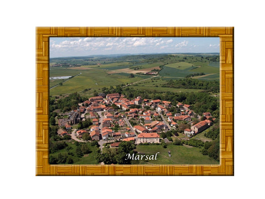 Plaque métal décorative 20 x 30 cm Vue aérienne de Marsal Moselle 57